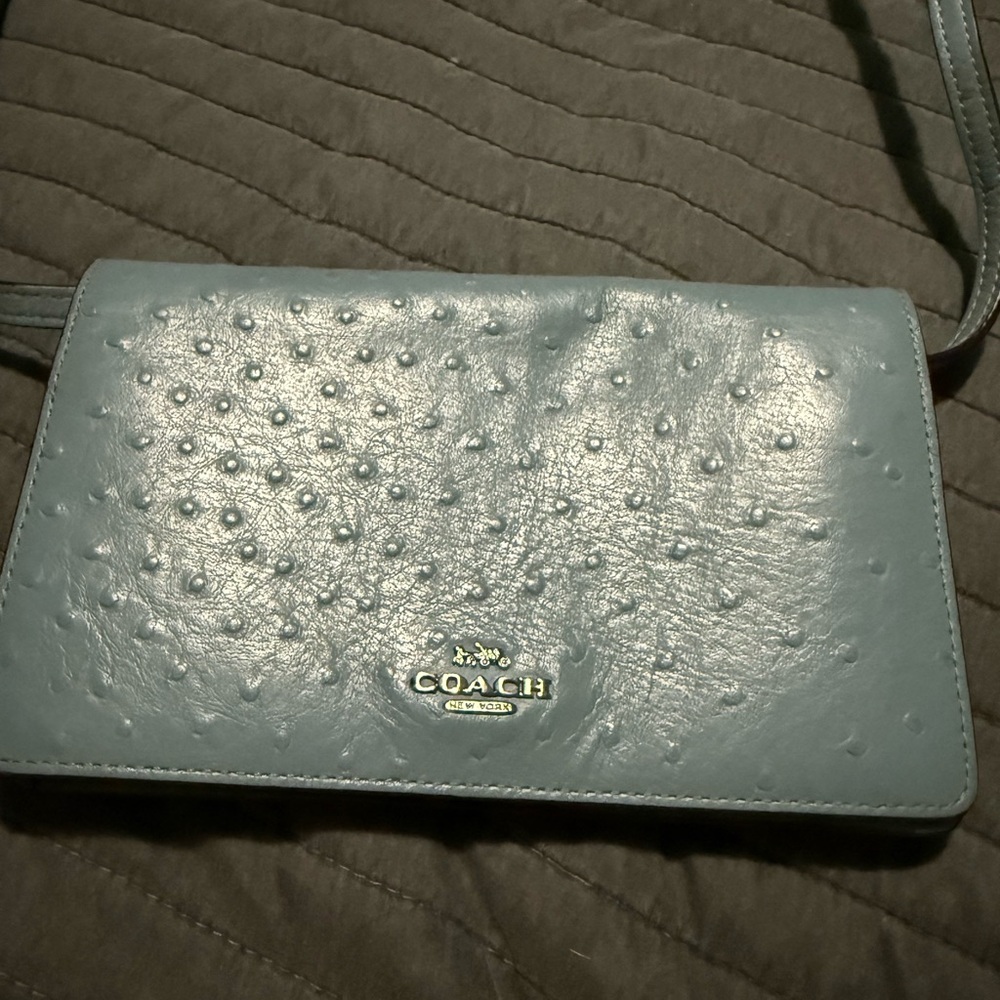 Coach Blue Crossbody Bag with Signature Design